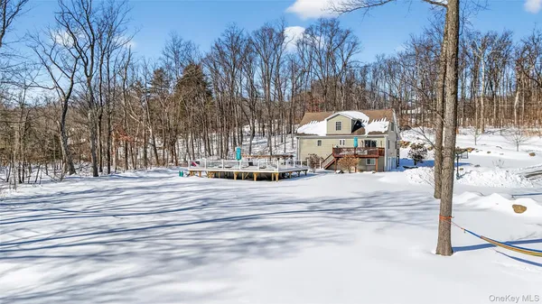 a view of a yard with trees