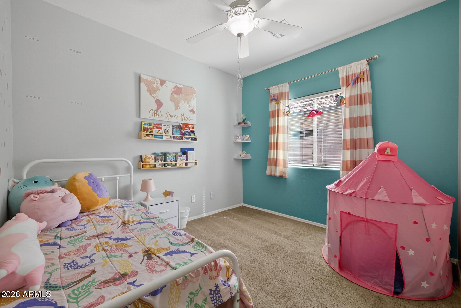 724 West Trellis Road Queen Creek, AZ 85140 - Photo 20 of 46 a bedroom with a bed and window