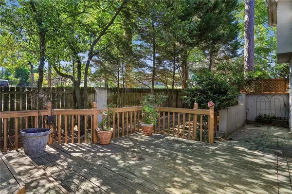 a view of a bench on the roof deck