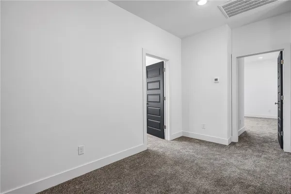 an empty room with closet