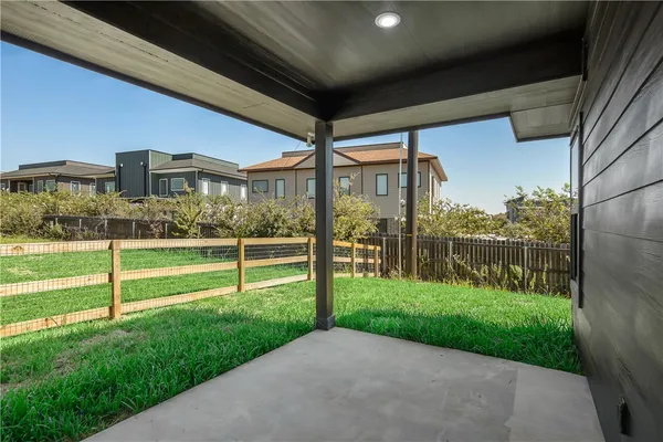 a view of a porch with a yard