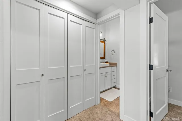 a bathroom with a shower and toilet