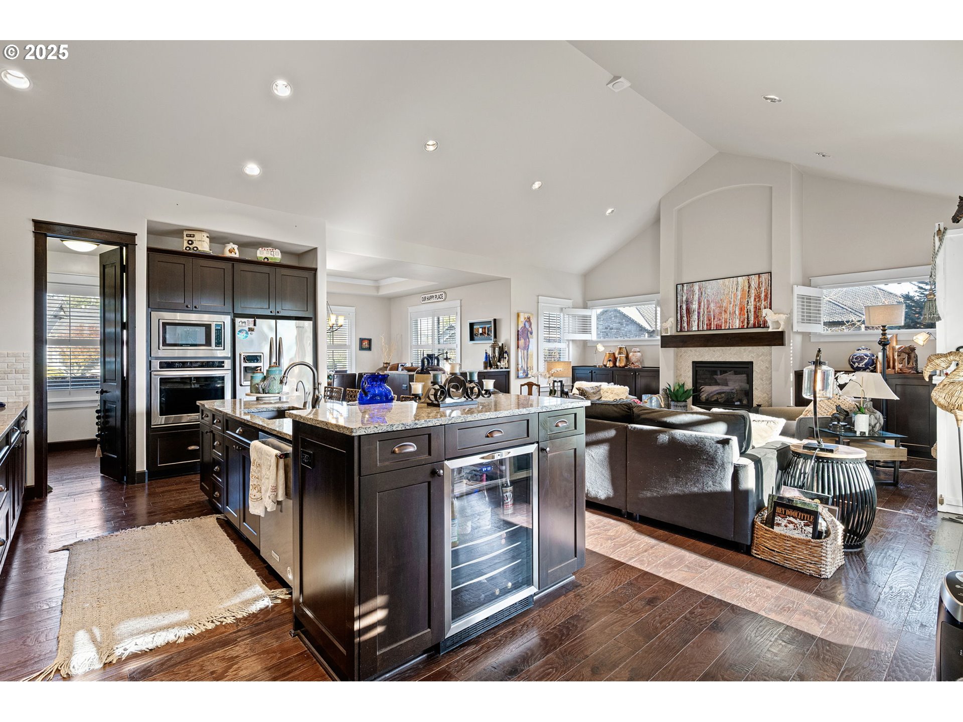 1765 Trevino Road Creswell, OR 97426 - Photo 22 of 26 a kitchen with stainless steel appliances granite countertop a stove refrigerator and cabinets