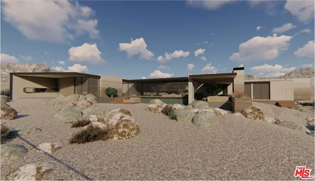 a bedroom with a bed and large mirror