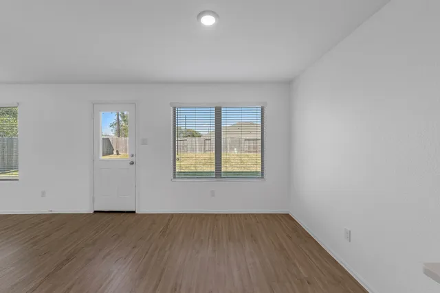 an empty room with a window