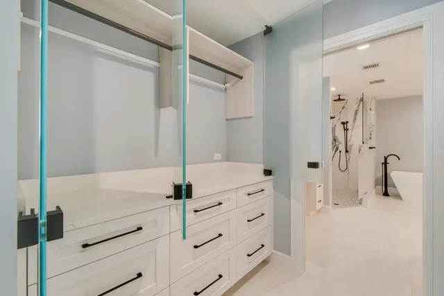 a bathroom with a shower