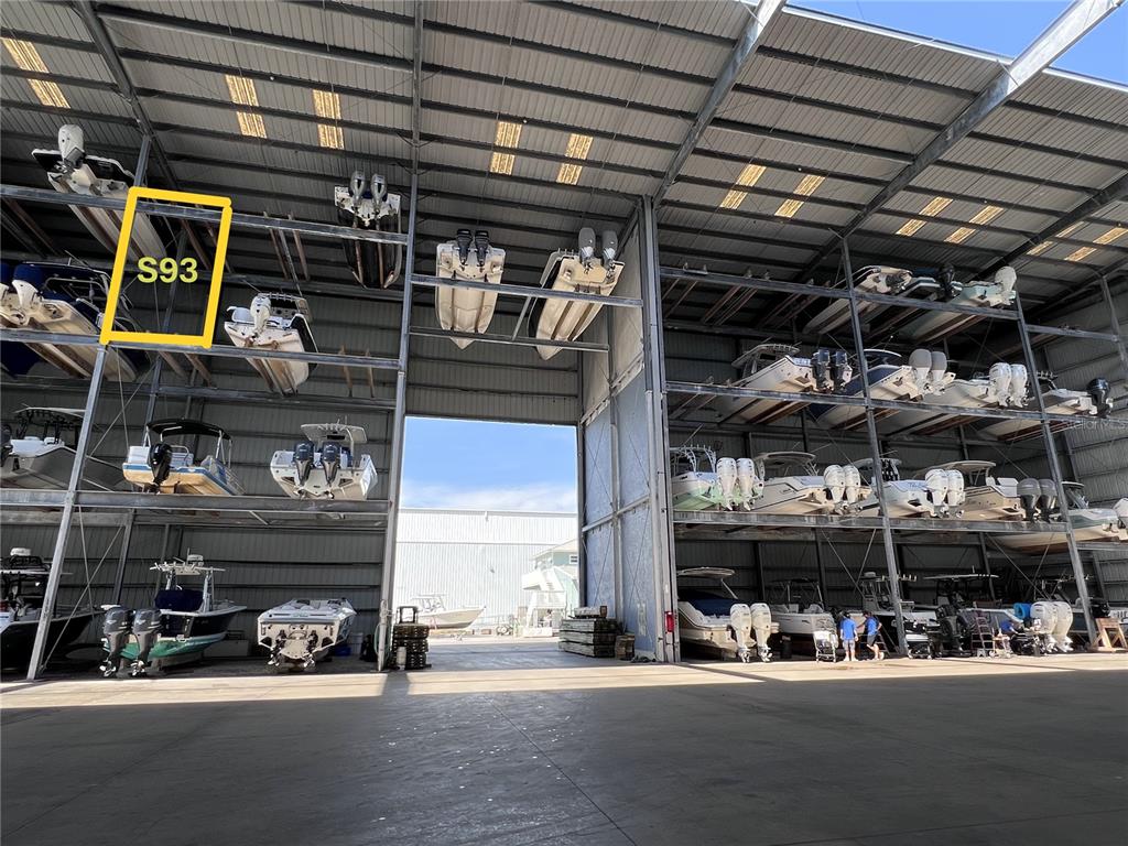 a view of a bike storage in a room