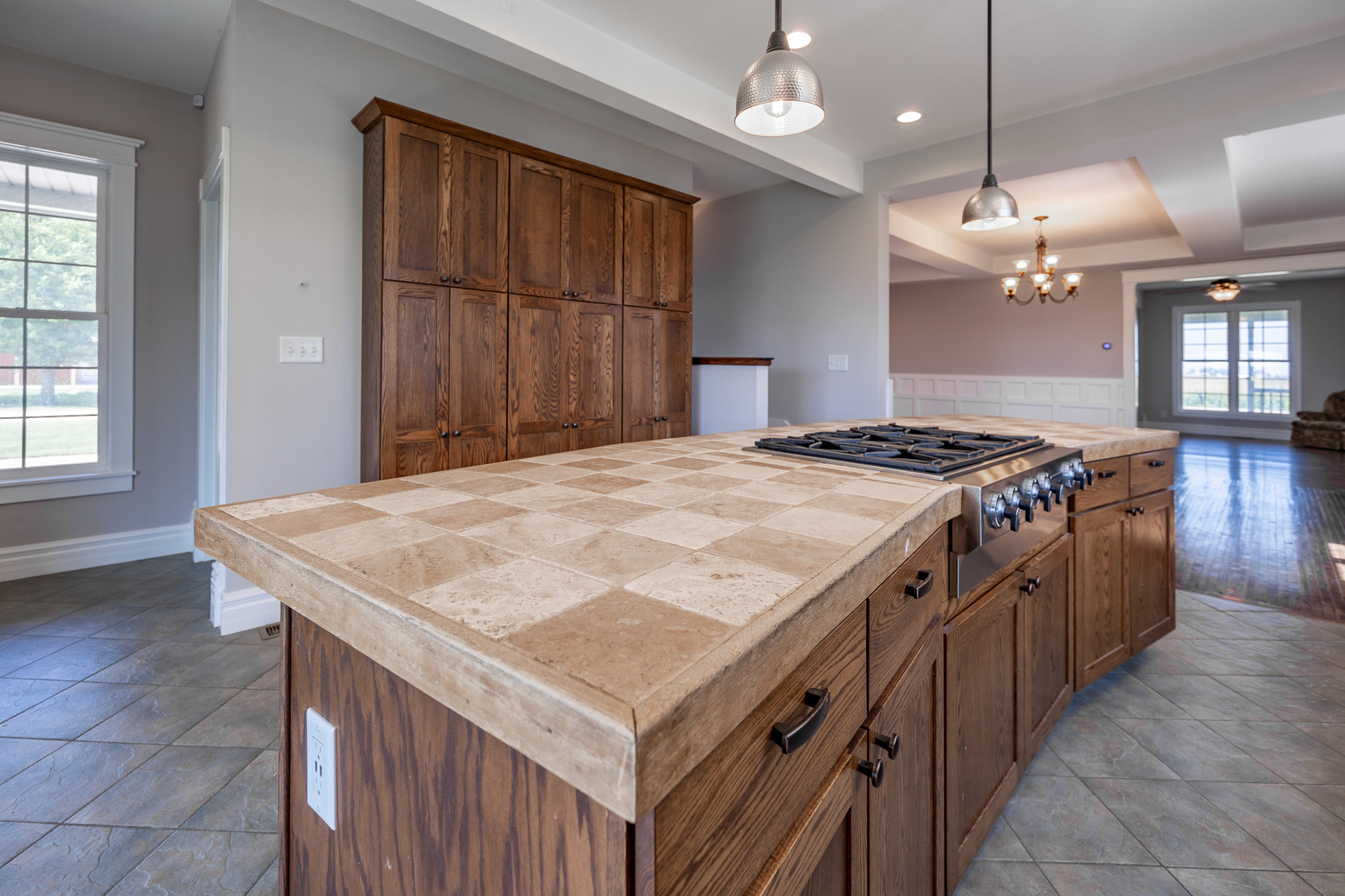 1353 Pine Hill Road Amboy, IL 61310 - Photo 13 of 91 a kitchen with a stove a sink a window and wooden floor