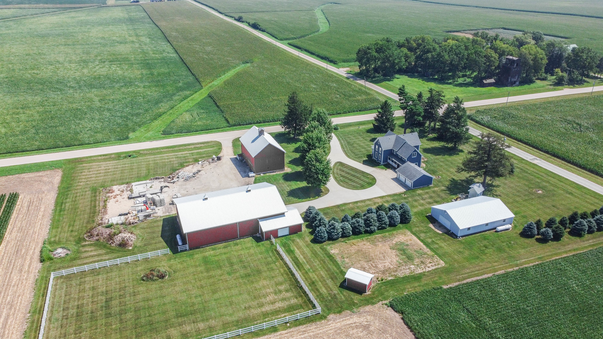 1353 Pine Hill Road Amboy, IL 61310 - Photo 80 of 91 an aerial view of a house with garden space and street view
