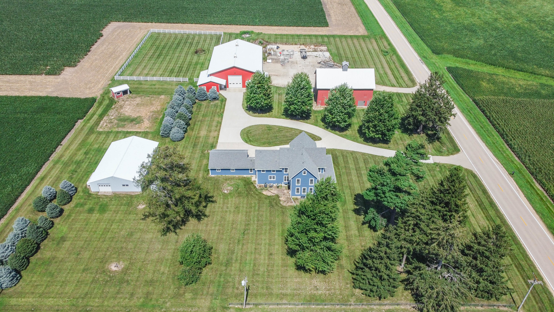 1353 Pine Hill Road Amboy, IL 61310 - Photo 86 of 91 an aerial view of house with pool outdoor seating and yard