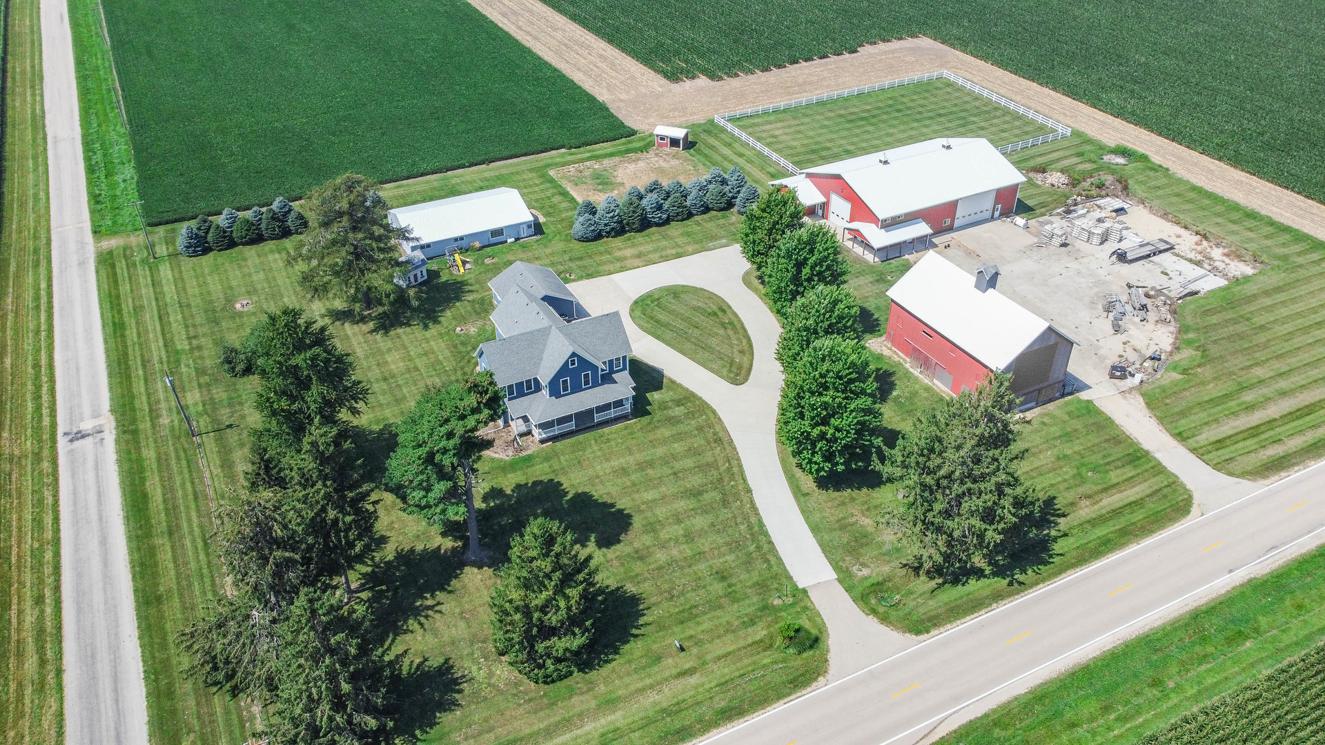 1353 Pine Hill Road Amboy, IL 61310 - Photo 88 of 91 an aerial view of residential house with outdoor space and street view