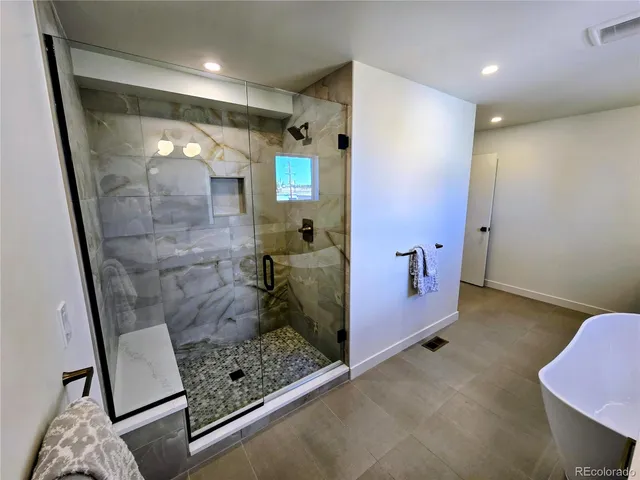 a bathroom with a mirror