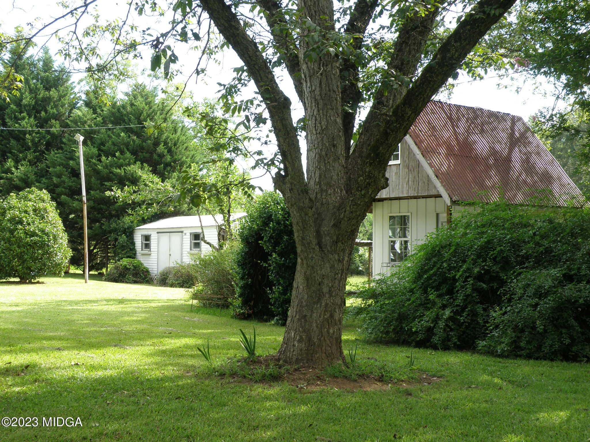 388 Fairview Church Road Forsyth, GA 31029 - Photo 30 of 41 a yellow house with a tree in the grass