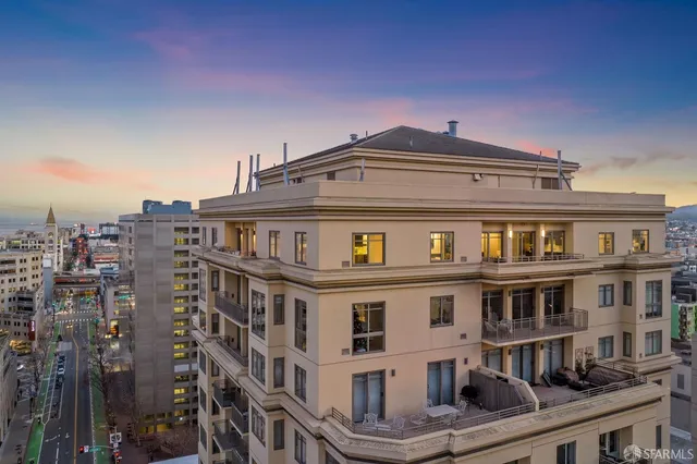 a front view of a building with glass windows