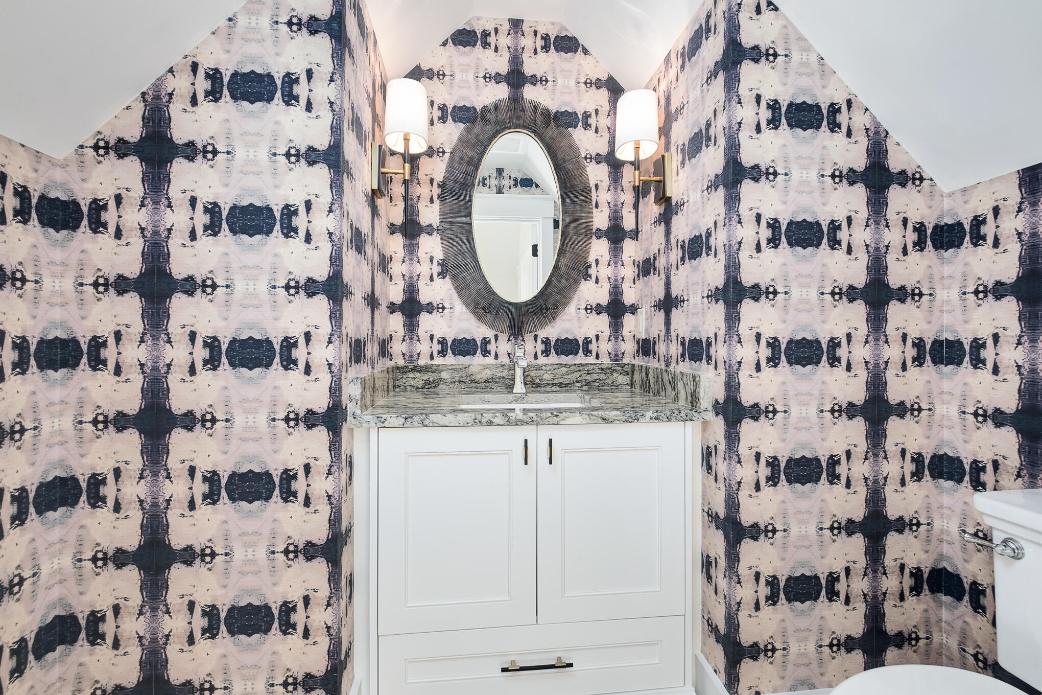 127 Blackwater Street Santa Rosa Beach, FL 32459 - Photo 63 of 97 a bathroom with a granite countertop sink and a mirror