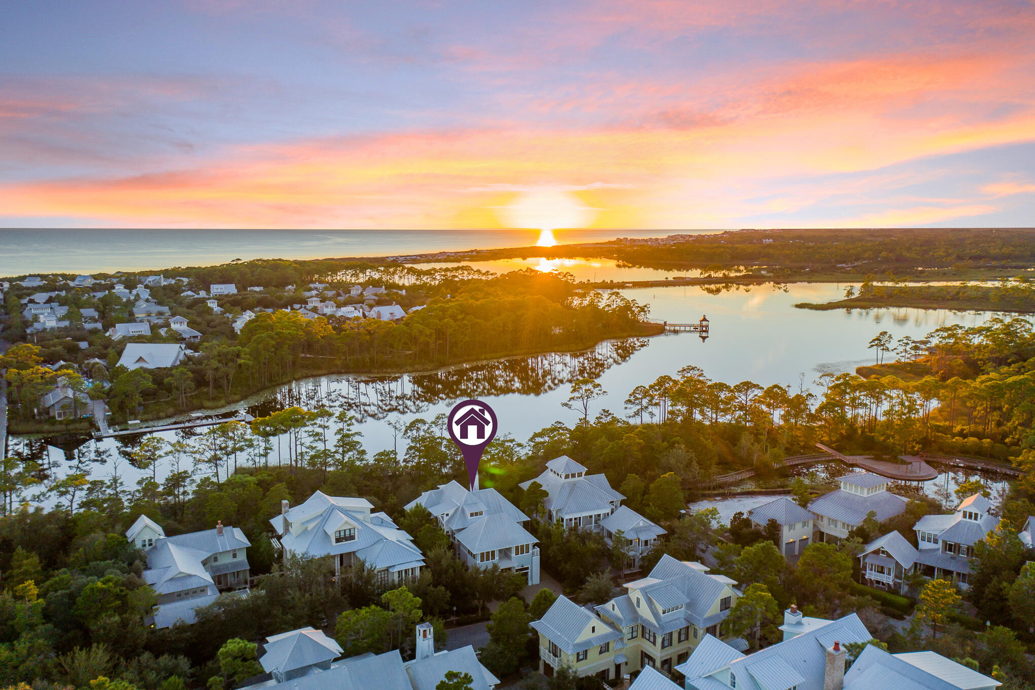 127 Blackwater Street Santa Rosa Beach, FL 32459 - Photo 75 of 97 an aerial view of ocean and residential houses with outdoor space