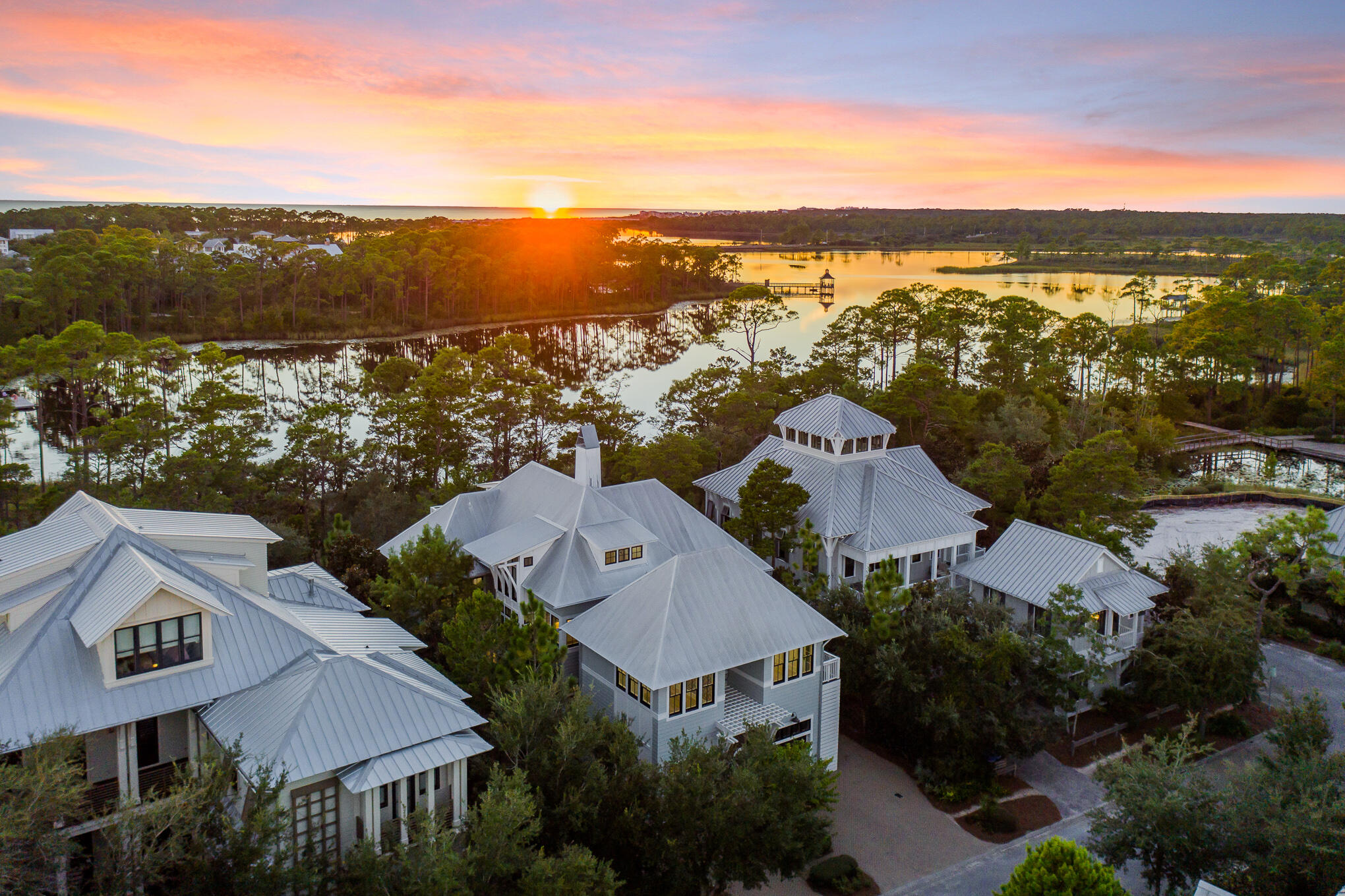 127 Blackwater Street Santa Rosa Beach, FL 32459 - Photo 76 of 97 an aerial view of residential houses with outdoor space and ocean view