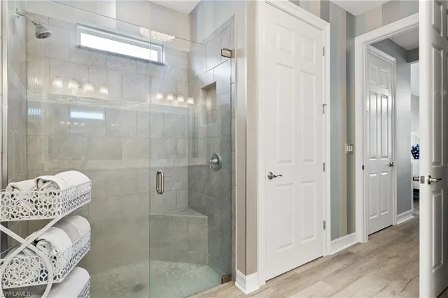a bathroom with a shower