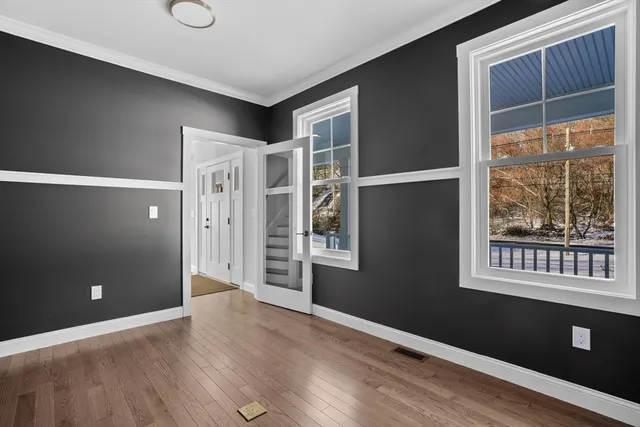 a view of an empty walk in closet