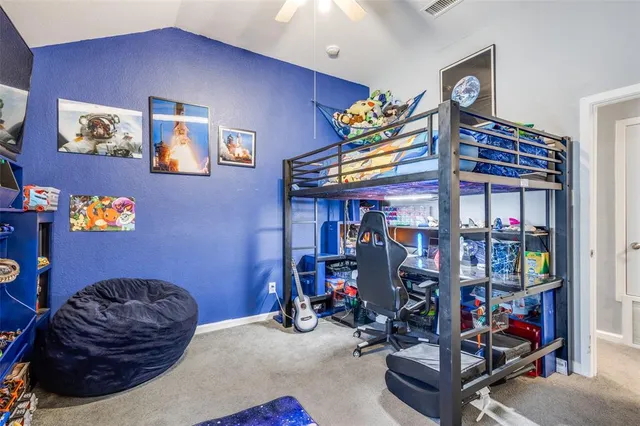 a room with toys and a chandelier