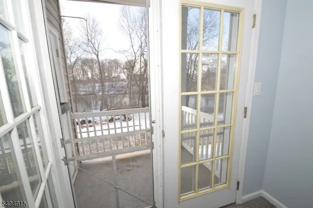 a view of a glass door with a glass door
