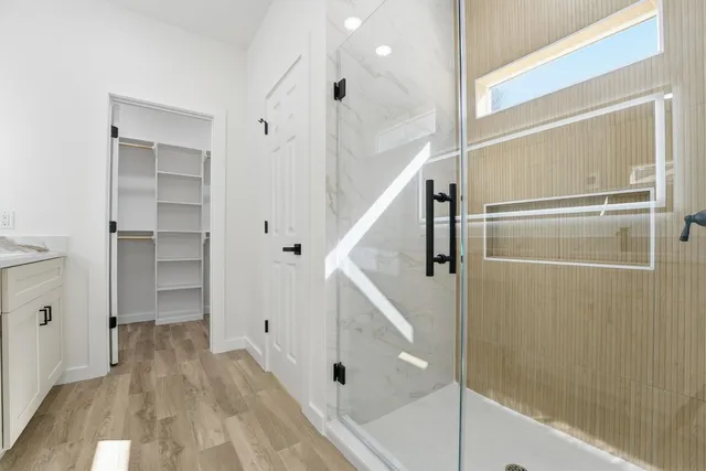 a view of a hallway view with staircase