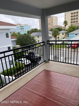 a view of city from a balcony