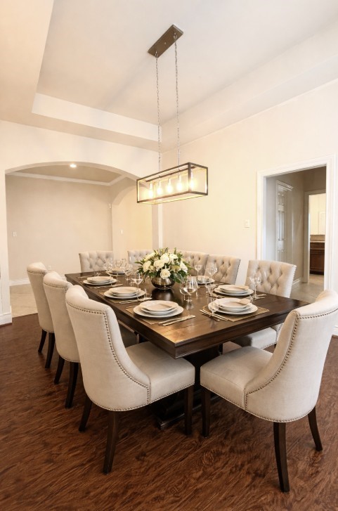 22015 Rustic Canyon Lane Richmond, TX 77469 - Photo 8 of 26 a view of a dining room with furniture and wooden floor