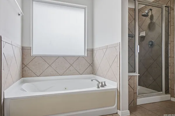 a bathroom with a bathtub