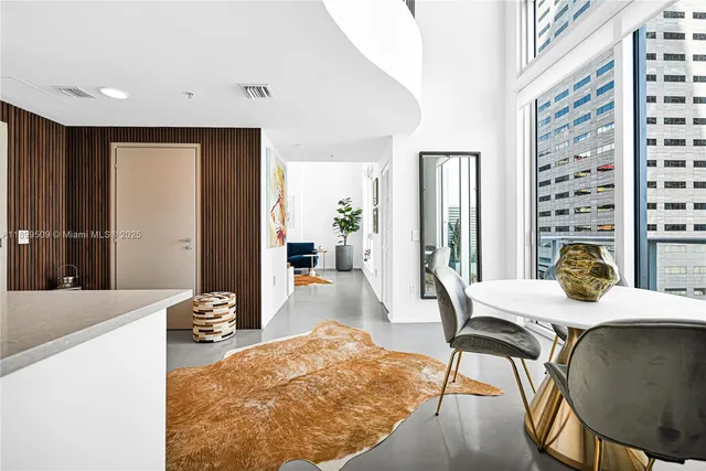 a view of entryway and workspace