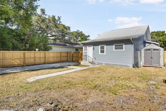 a backyard of a house