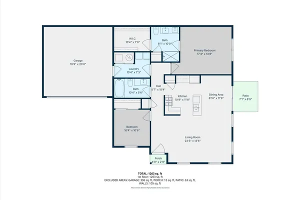 a picture of a living room with a rug