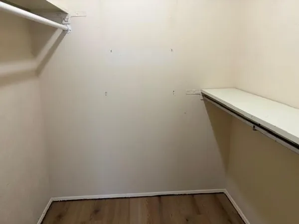 a view of small space with racks on the wall