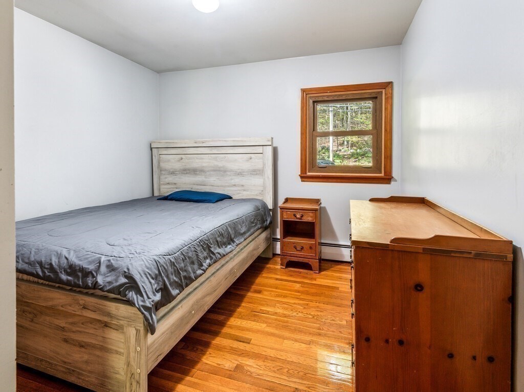 30 Russell Hill Road Ashburnham, MA 01430 - Photo 25 of 41 a bedroom with a bed and wooden floor