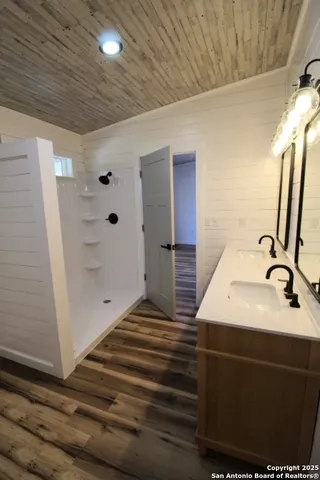 a view of a big room with wooden floor