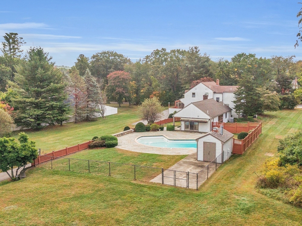 65 Bailey Road Andover, MA 01810 - Photo 32 of 42 an aerial view of a house with swimming pool garden and mountain view