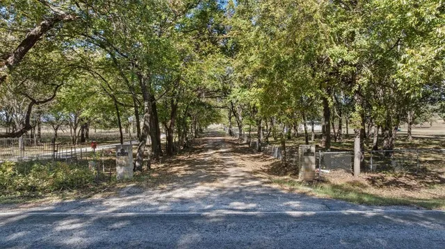 a view of backyard with green space