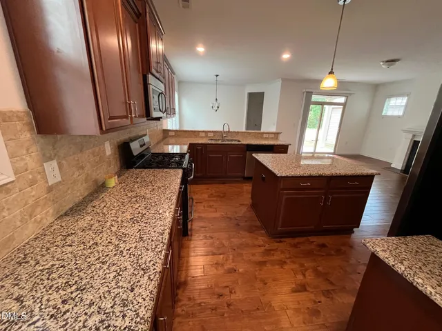 a large room with many windows