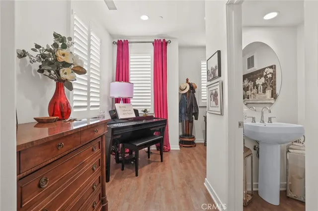a view of a room with music instruments