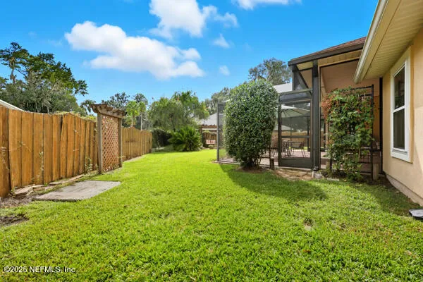 a view of a backyard with a garden