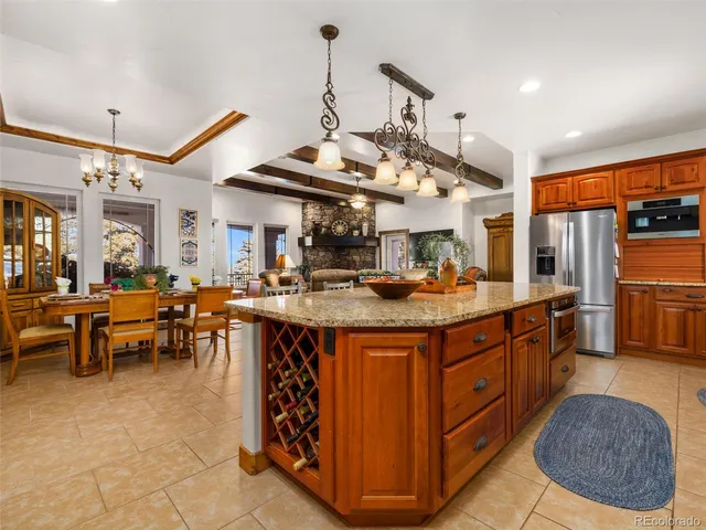 a kitchen with lots of counter top space