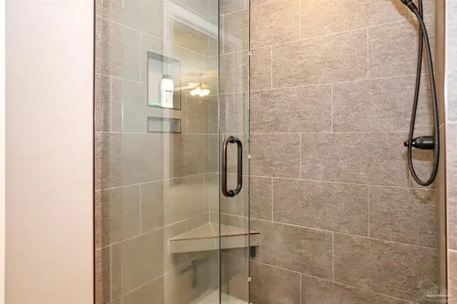 a bathroom with a shower