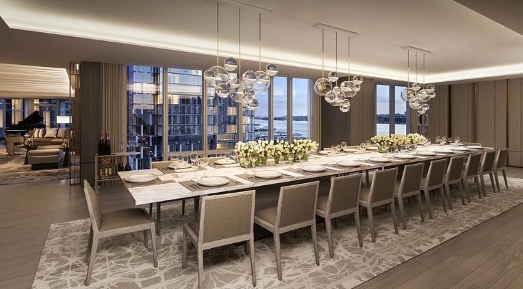 30 Riverside Boulevard, Unit 21M Manhattan, NY 10069 - Photo 28 of 38 a dining table with chairs and window