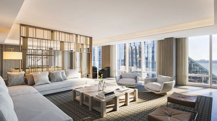 30 Riverside Boulevard, Unit 21M Manhattan, NY 10069 - Photo 29 of 38 a living room with furniture and large windows