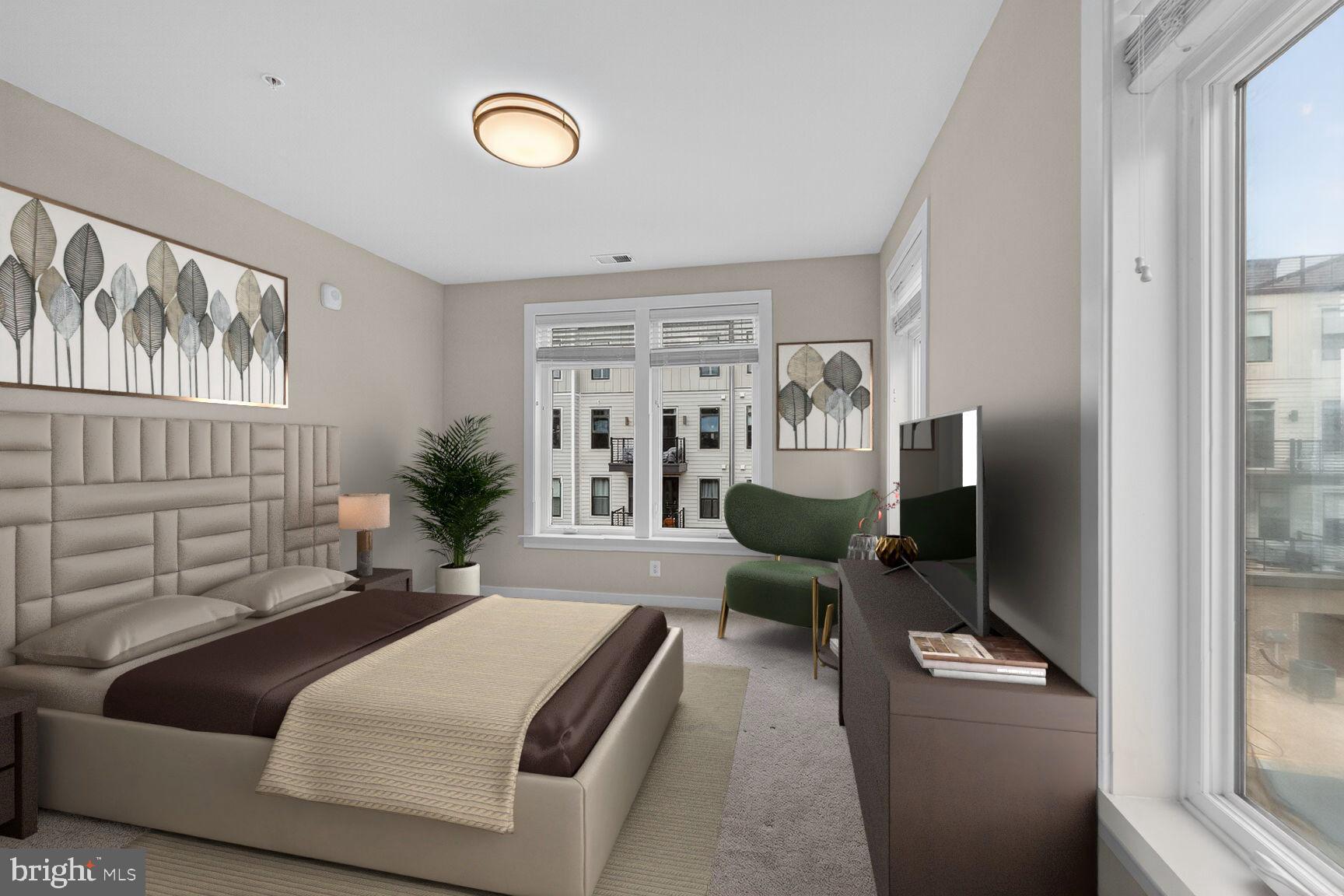 1669 Bandit Loop, Unit 301A Reston, VA 20190 - Photo 3 of 30 Modern primary bedroom (virtually staged)