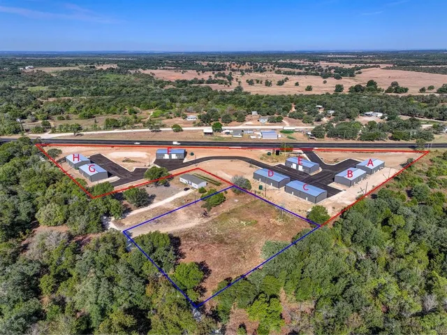 an aerial view of multiple house