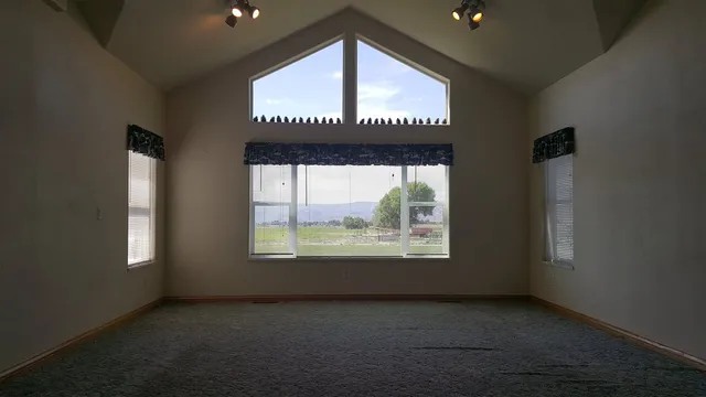 an empty room with a window