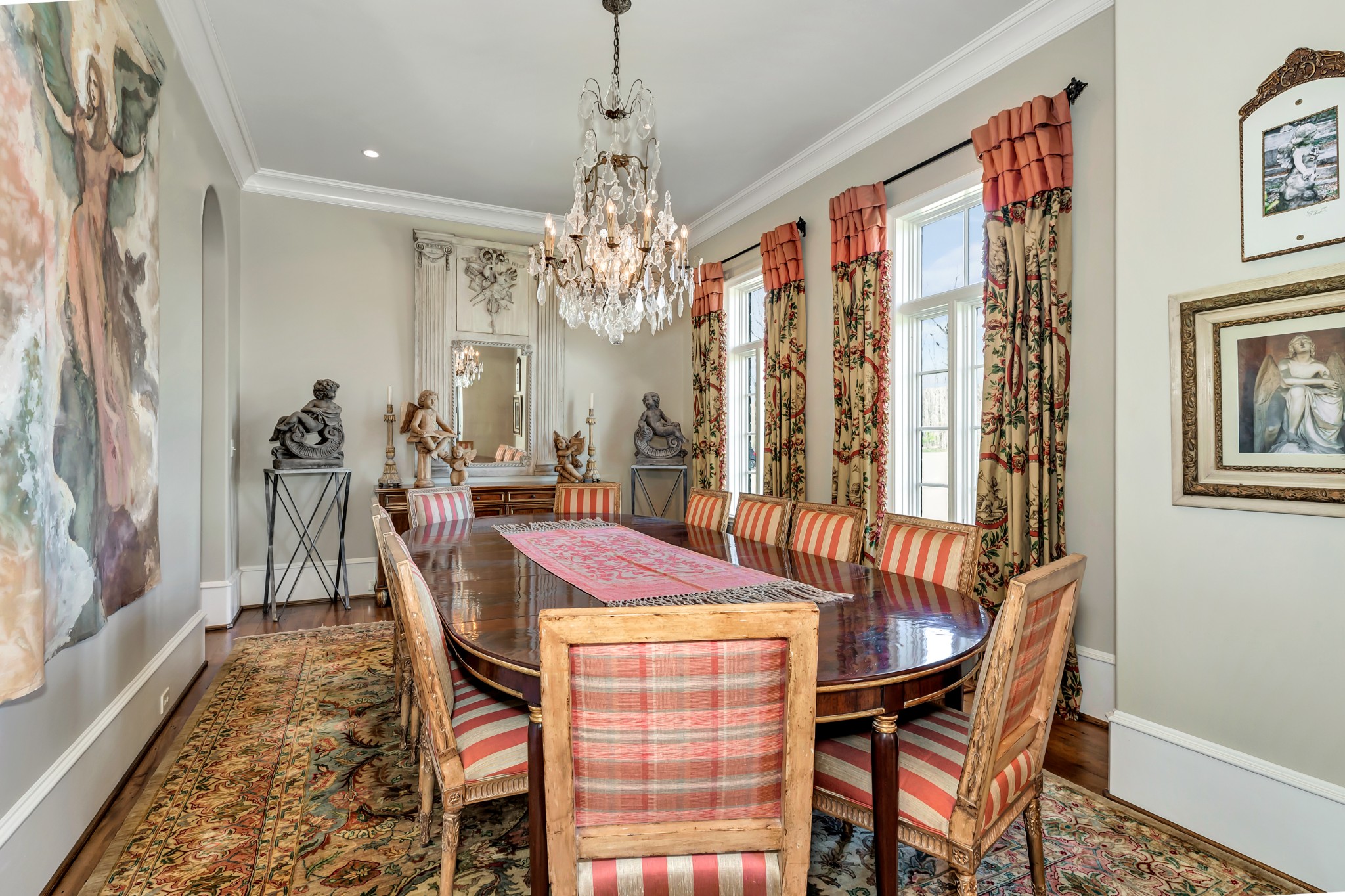 7195 Barker Road Athens, AL 35614 - Photo 25 of 49 a dining room with furniture a chandelier and wooden floor