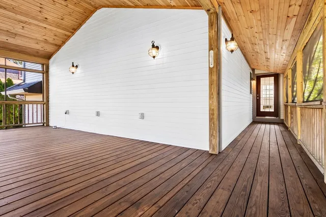 a view of a house with wooden floor