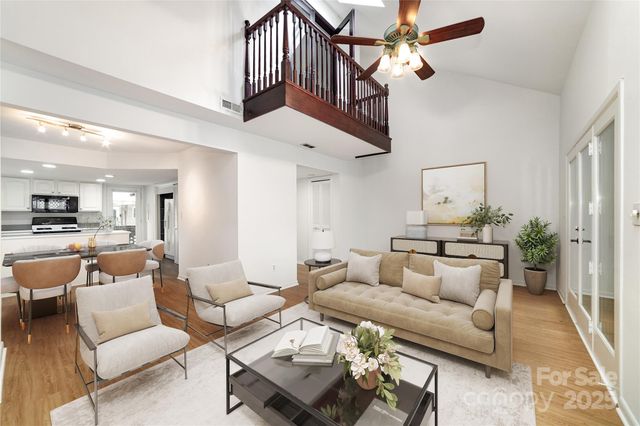 a living room with furniture